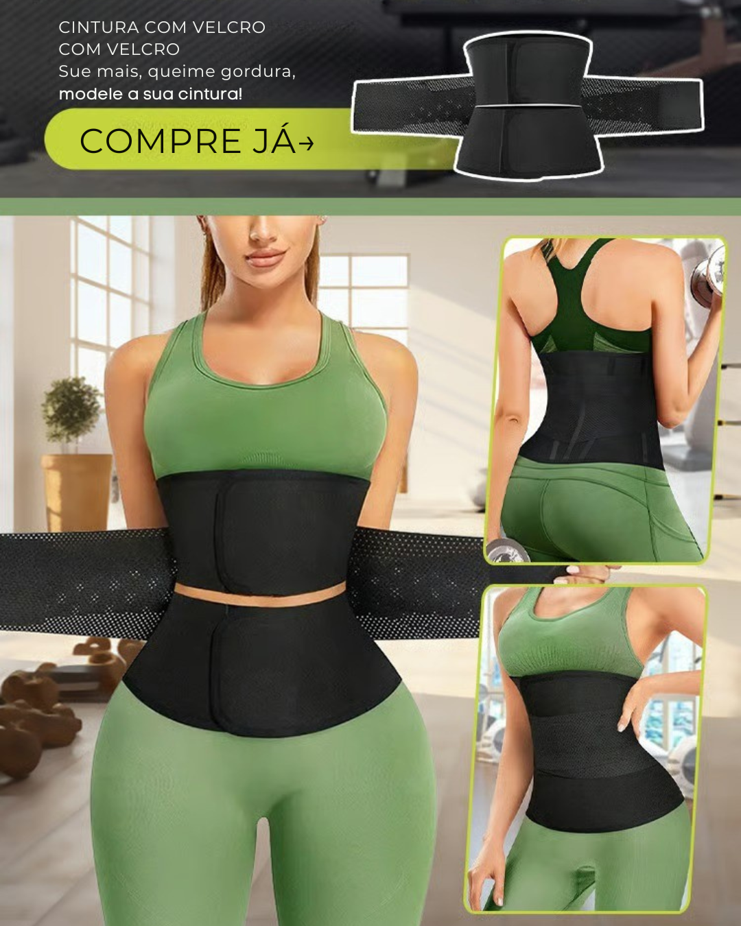 Cinto de Compressão e Suporte para Desempenho e Conforto