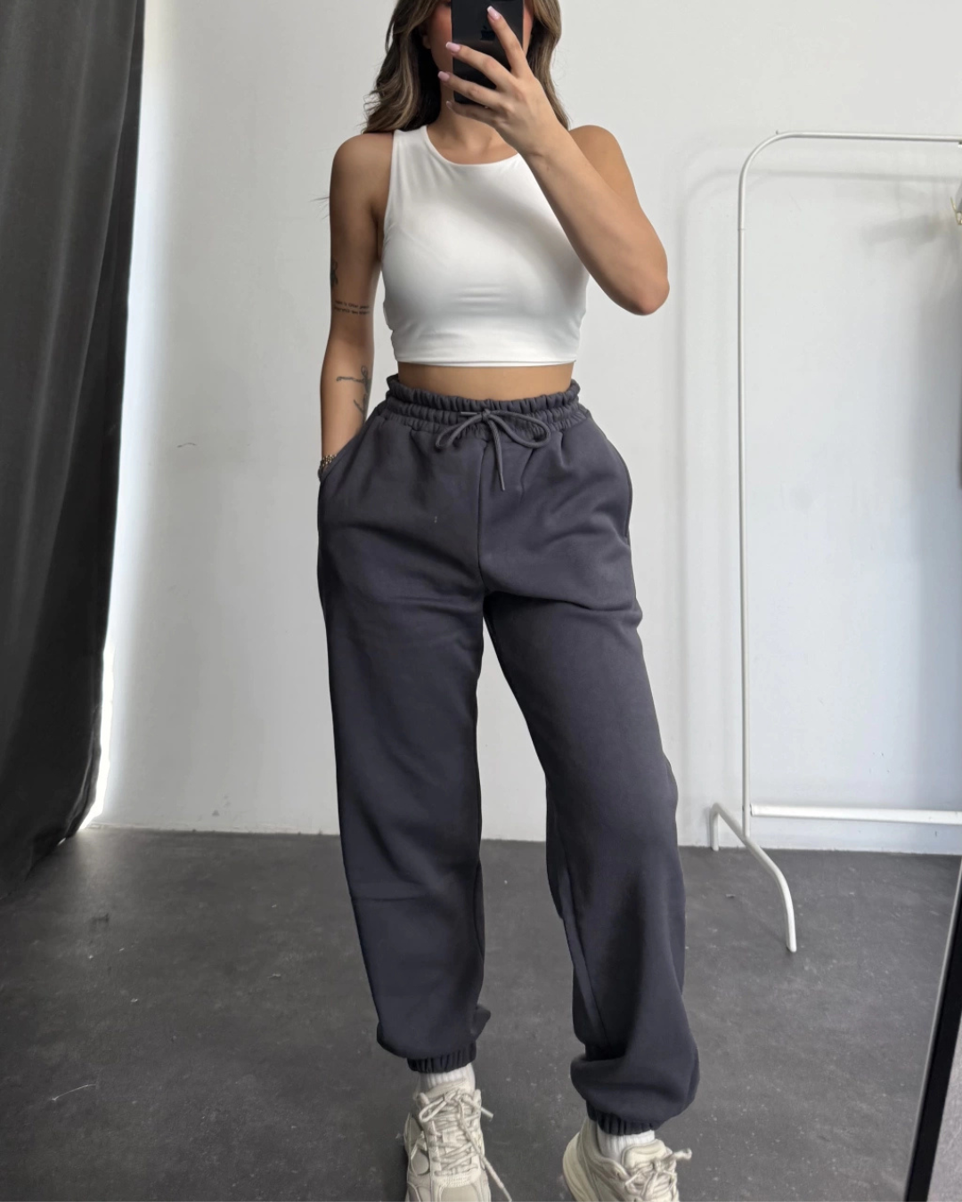 Calças desportivas para mulher com ajuste elástico