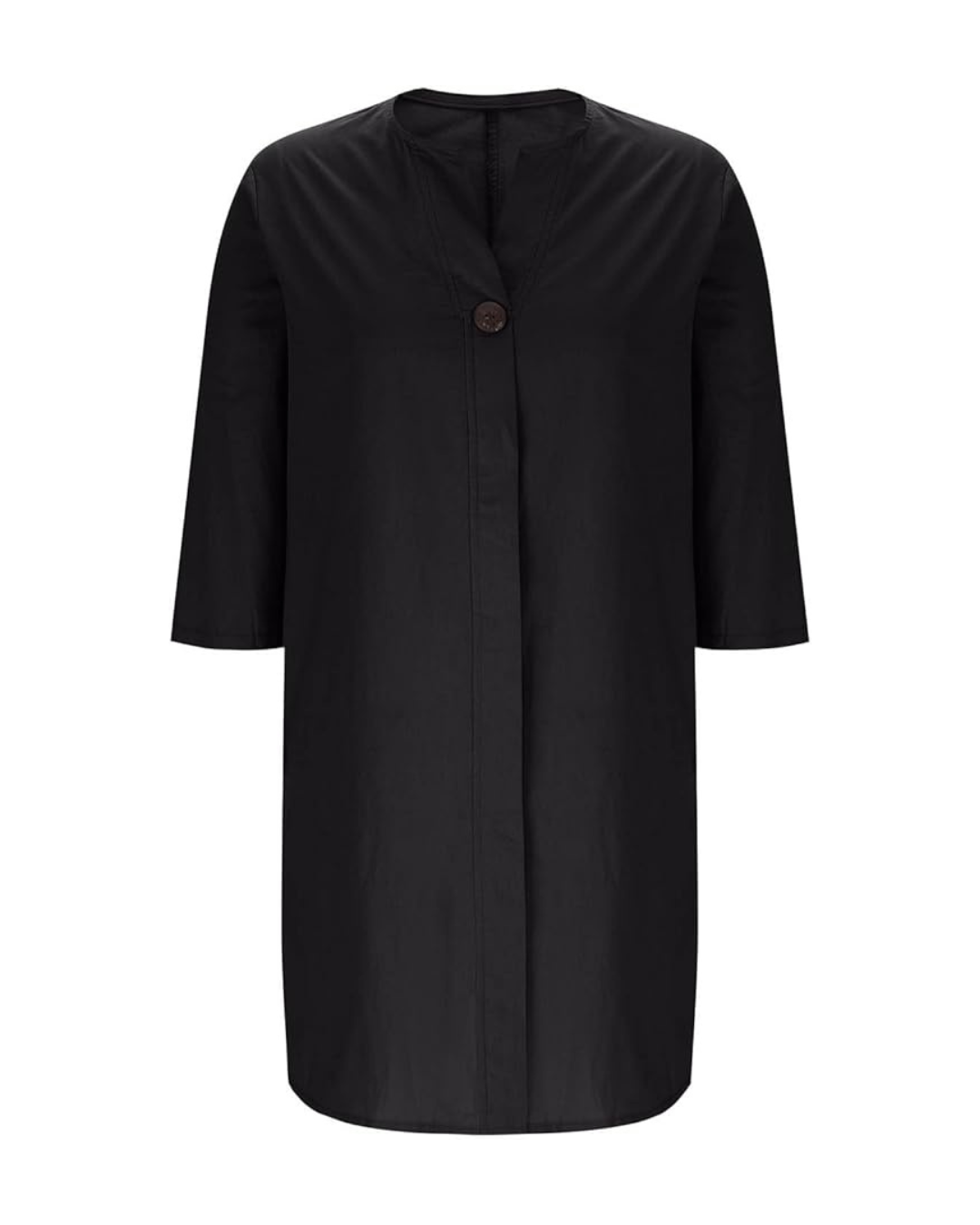 Vestido casual de linho respirável com decote em V