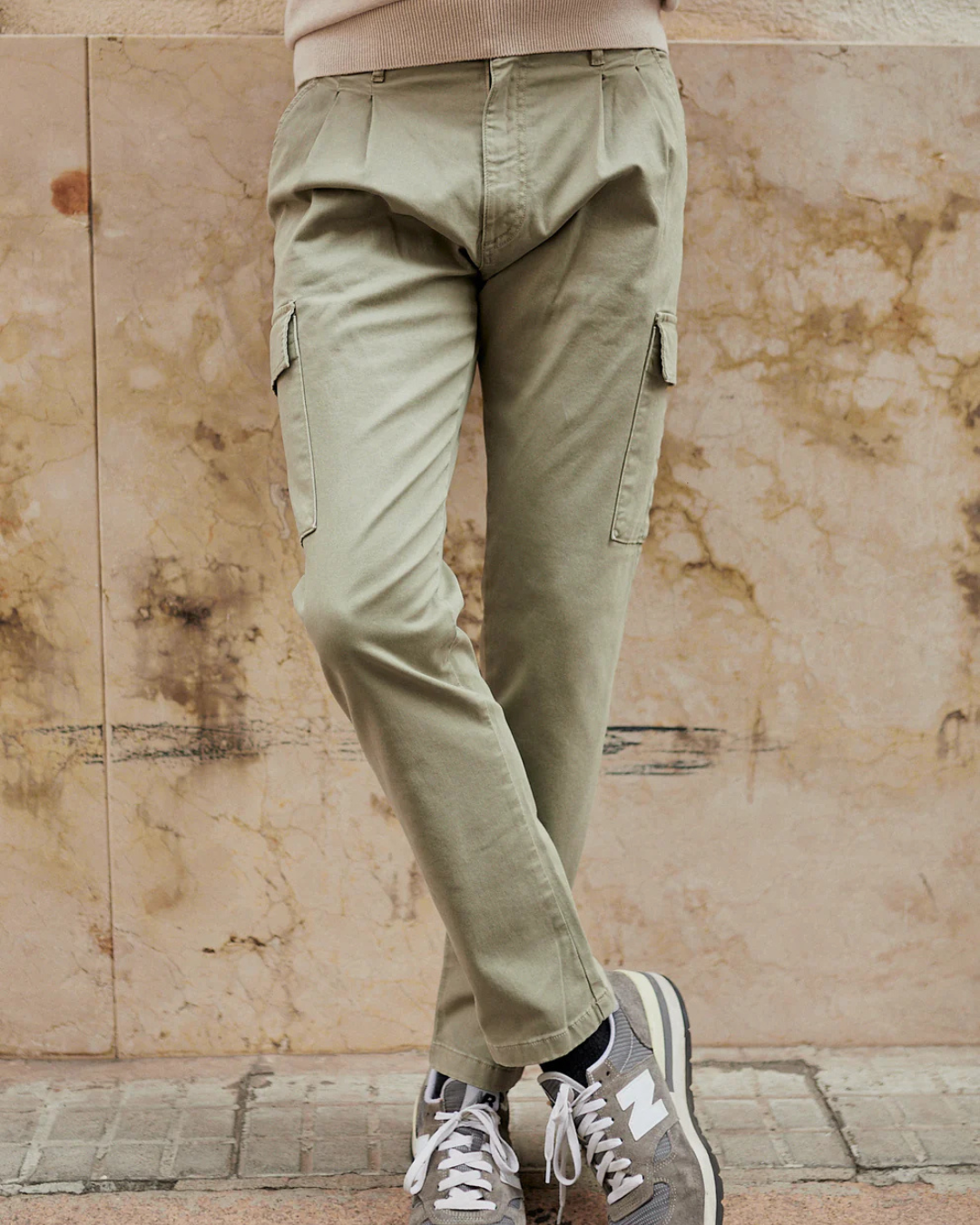 Calças Cargo de Linho de Algodão para Homem