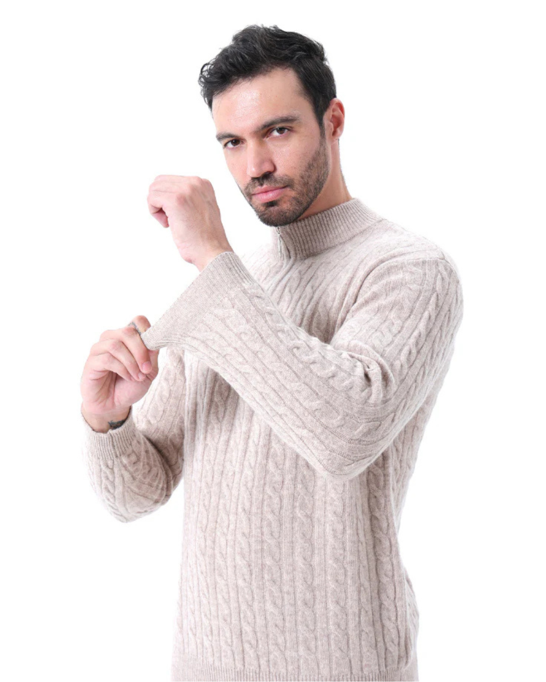 Camisola de Malha com Meio Fecho para Homem