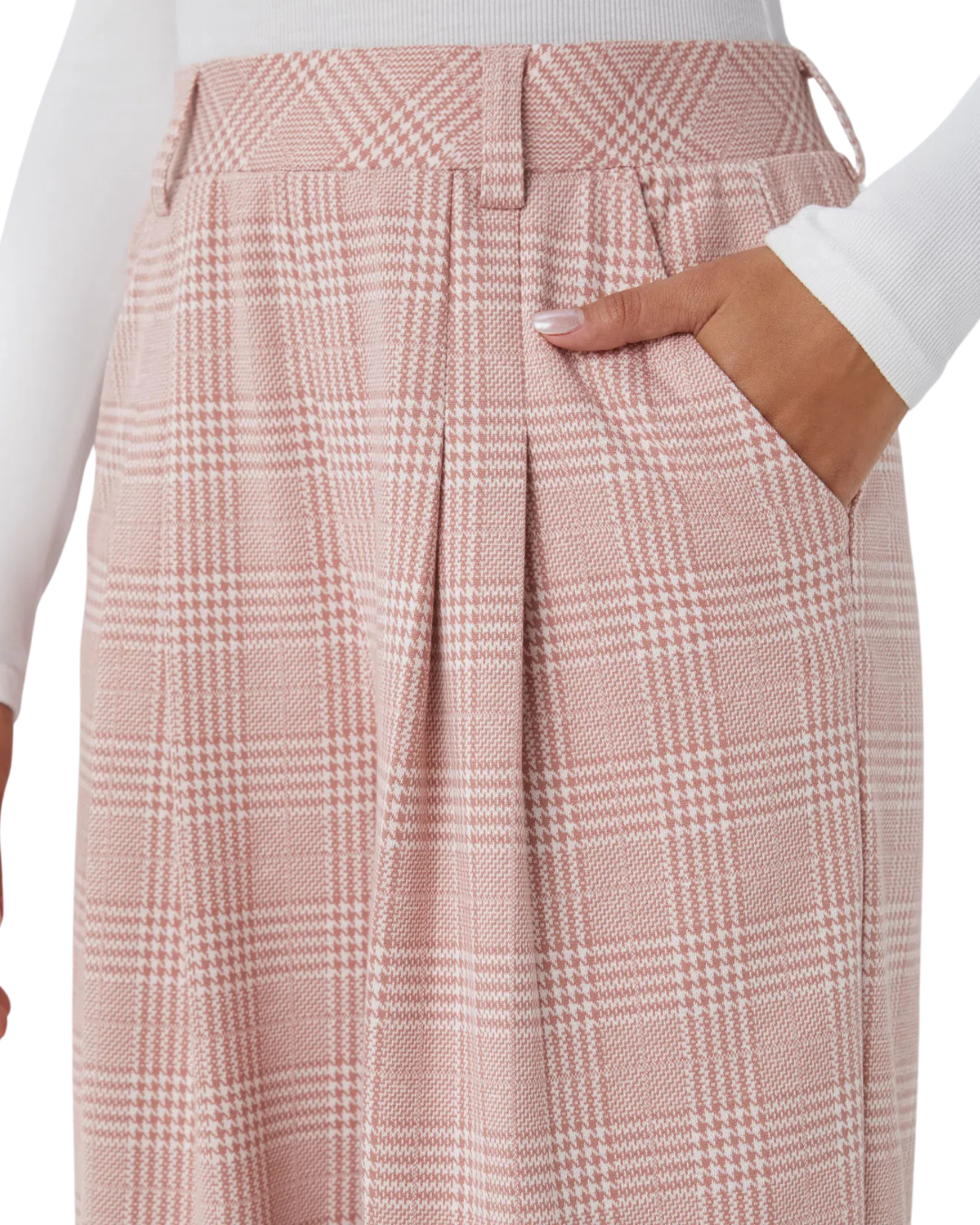 Calças Casuais de Cintura Alta com Bolsos Laterais para Mulher