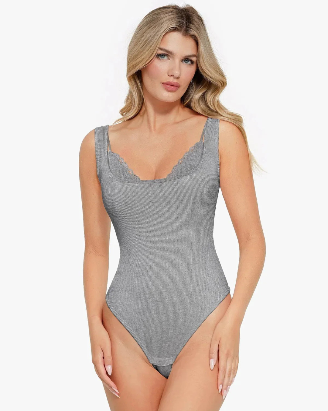 Body com Controlo da Abdomem e Interior em Renda para Mulher