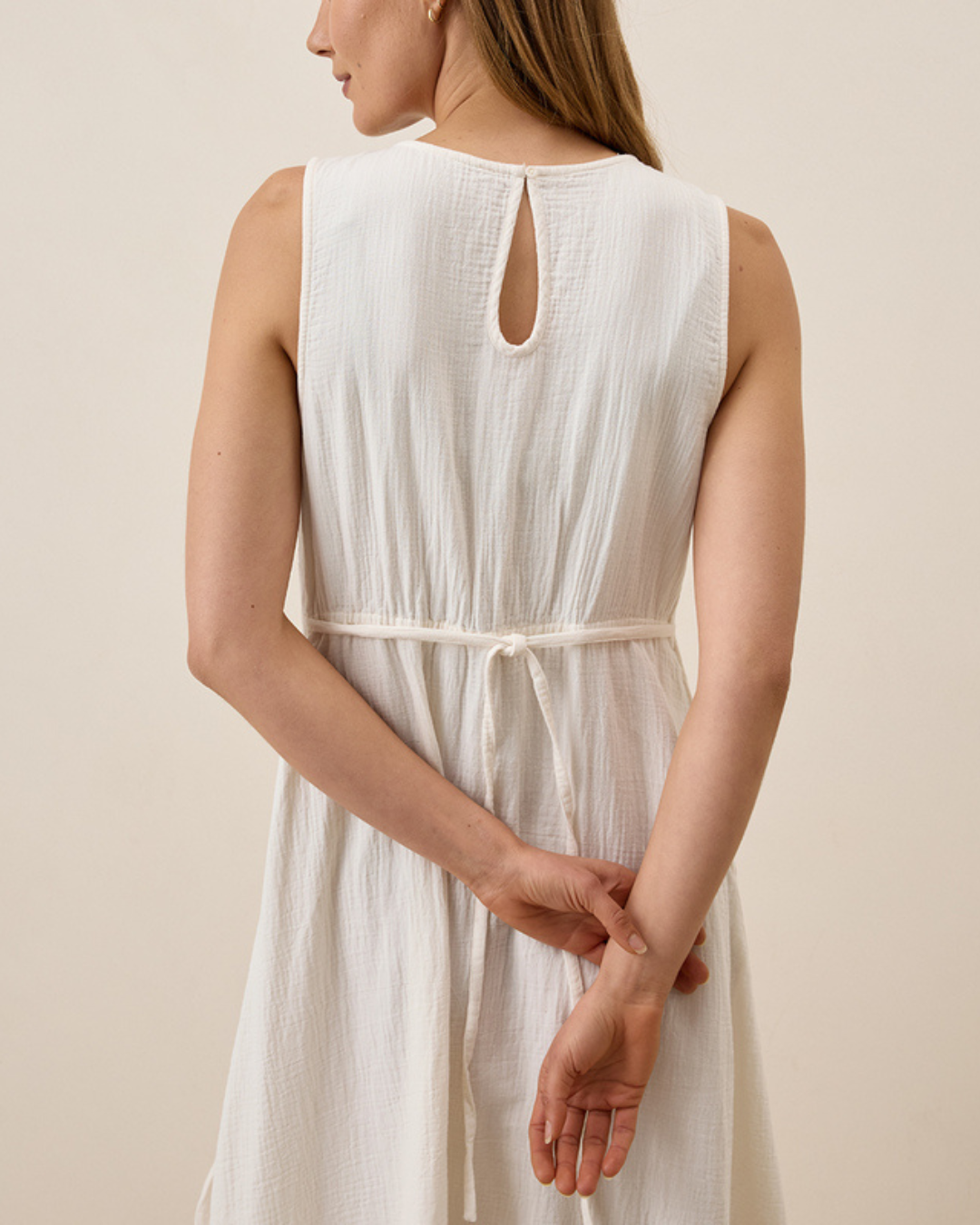 Vestido de linho solto para mulher