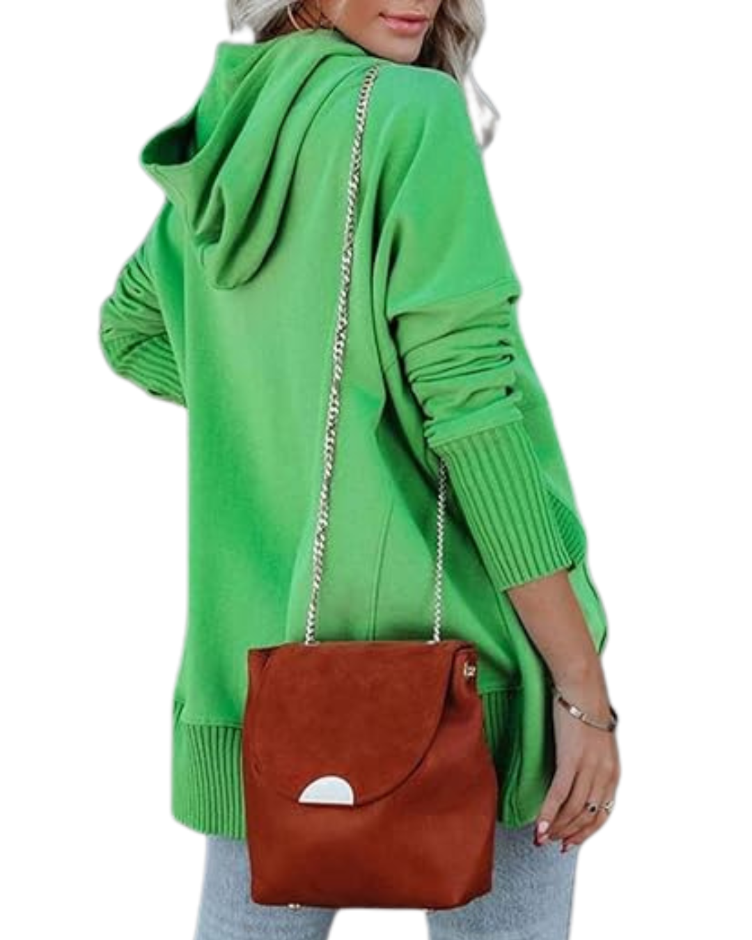 Camisola de Manga Comprida de Tamanho Grande com Decote em V e Botões