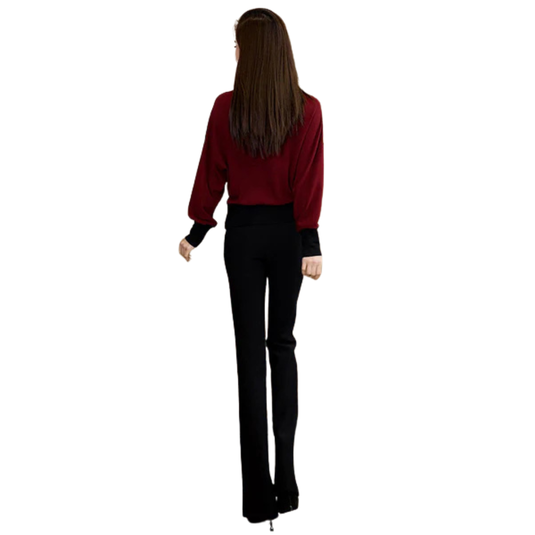 Pulôver de Manga Comprida para Mulher com Gola Média-Alta