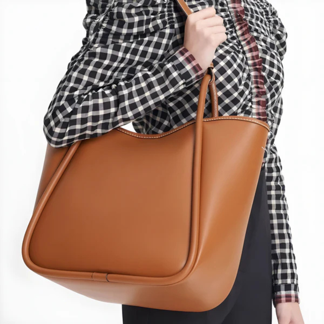 Bolsa de Ombro Elegante em Pele Sintética com Design Espaçoso e Pega Ajustável