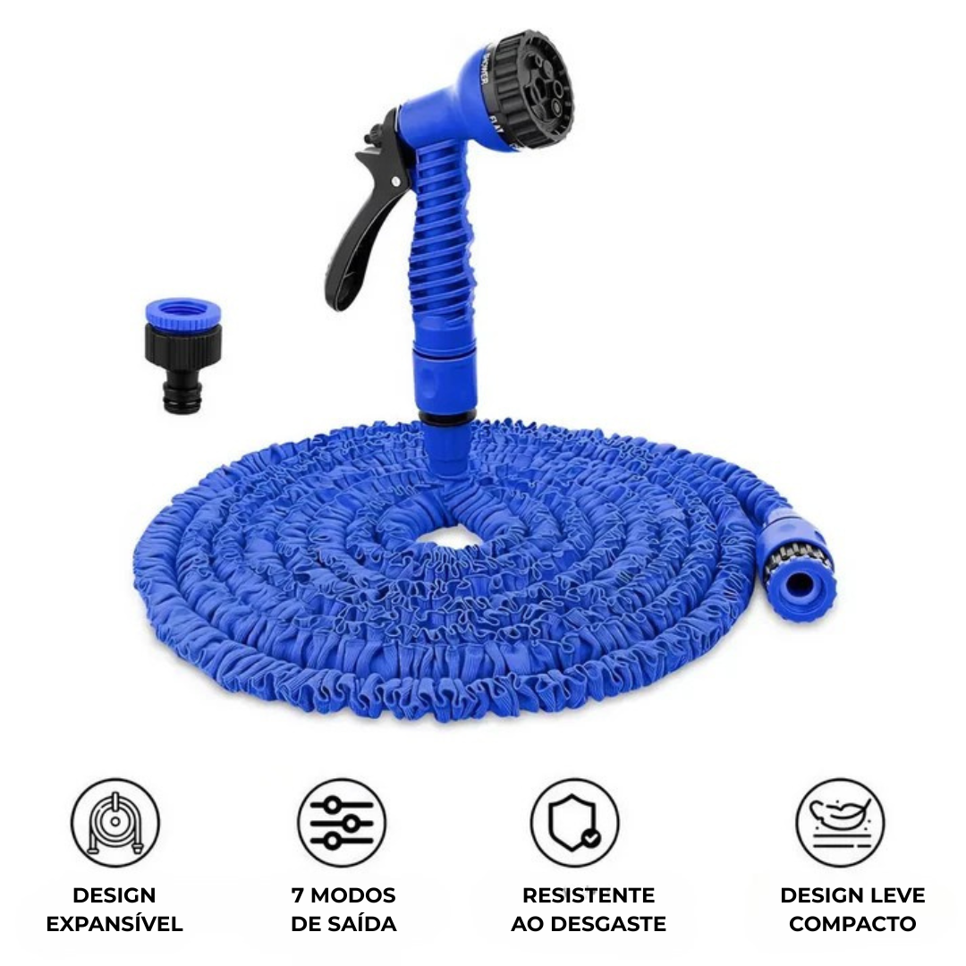 Mangueira expansível de 15 metros com pistola multifunções