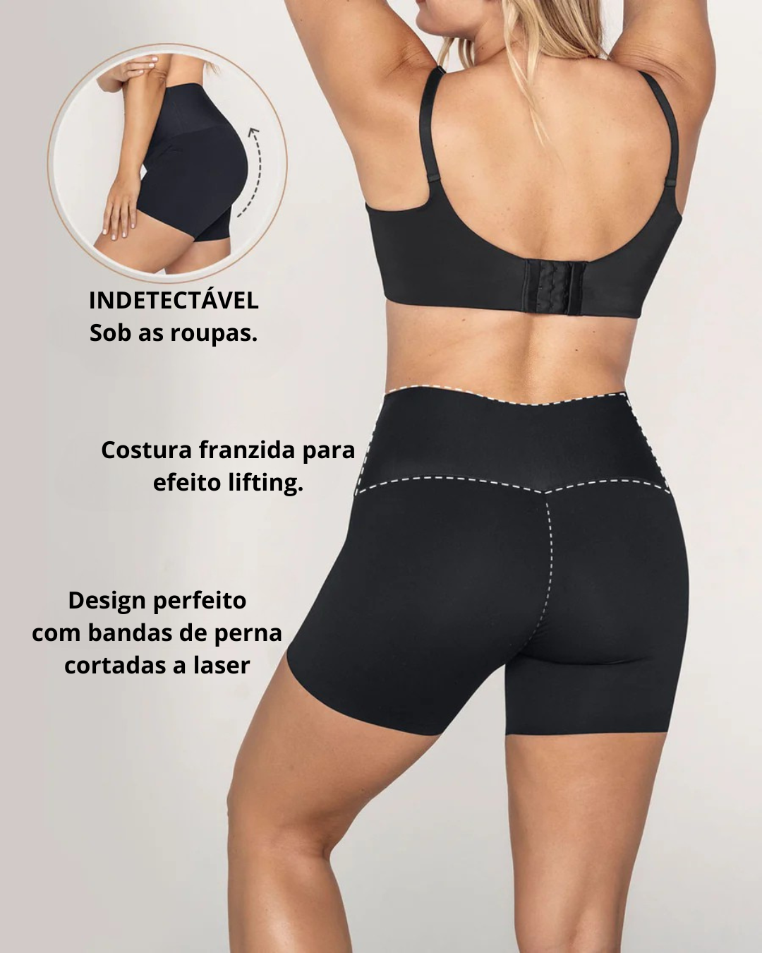 Calções de Modelação com Compressão Moderada e Tiras Antiderrapantes de Alta Tecnologia (OFERTA 2X1)