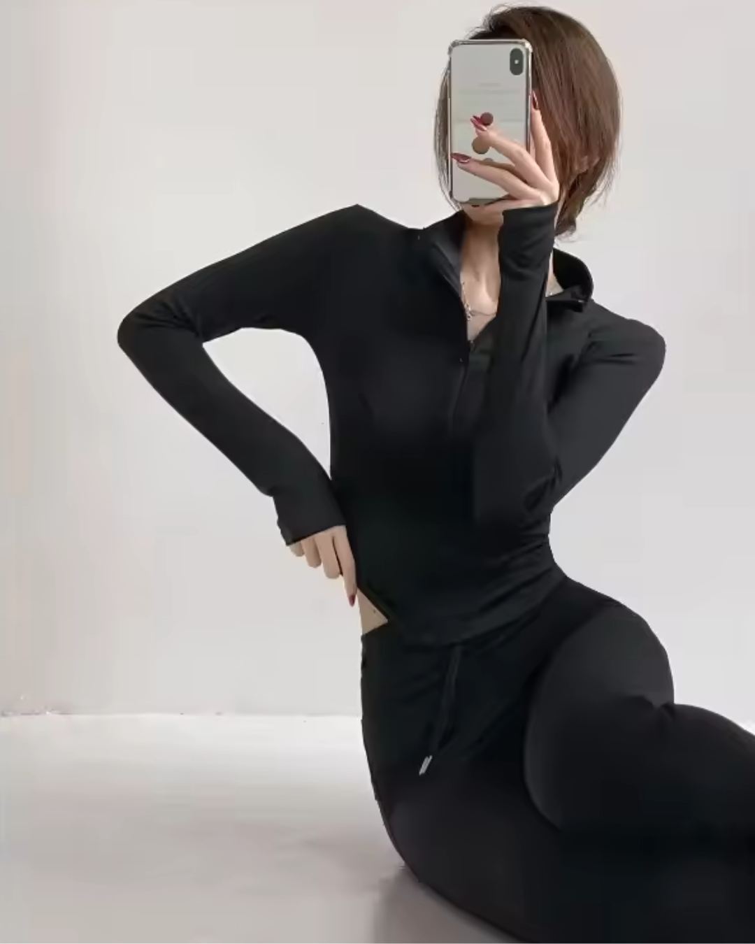 Casaco Desportivo com Fecho de Correr de Alta Elasticidade