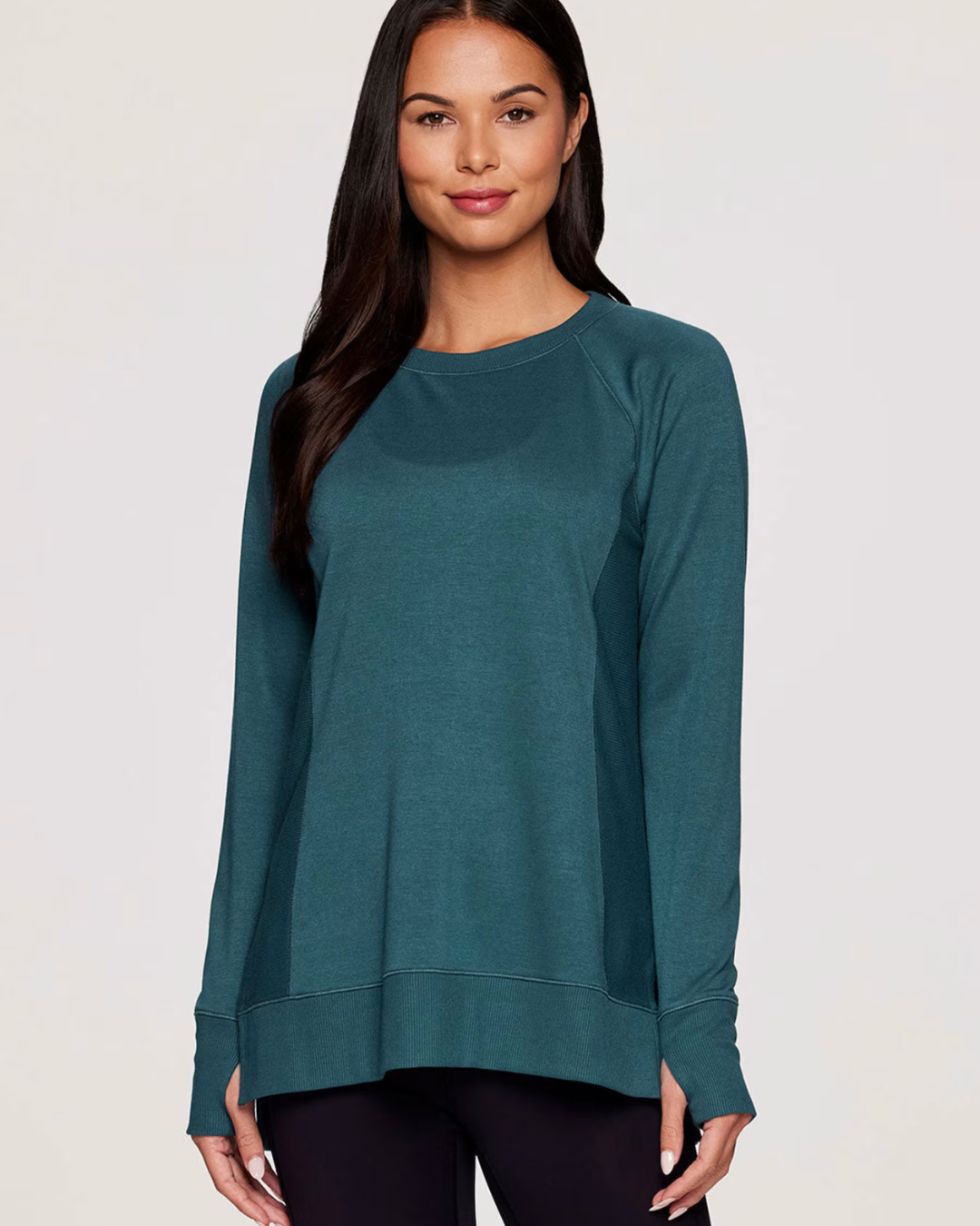 Camisola de Manga Comprida com Gola Redonda e Corte Largo para Mulher