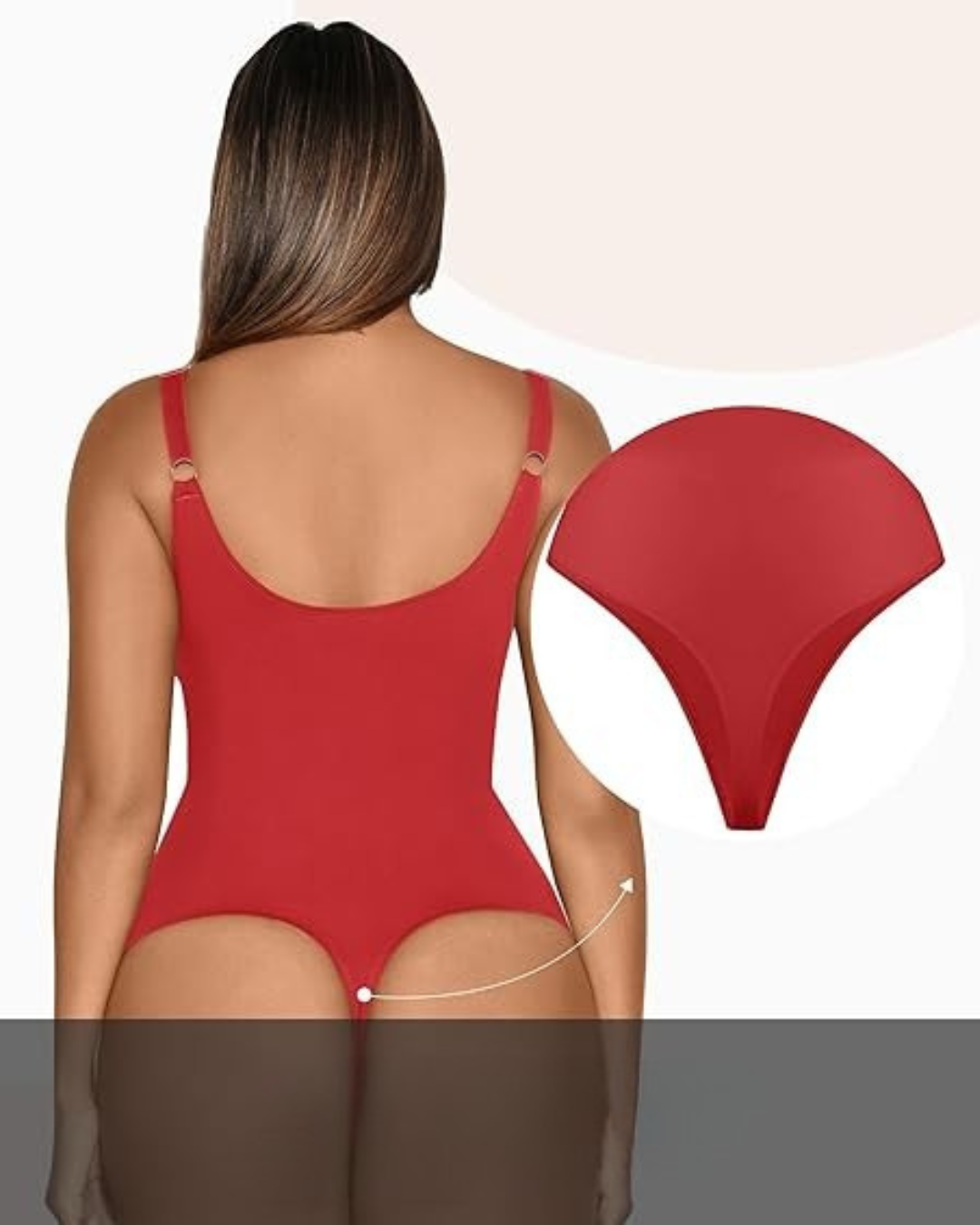 Body Tanga com Decote em V e Controlo da Barriga para Mulher
