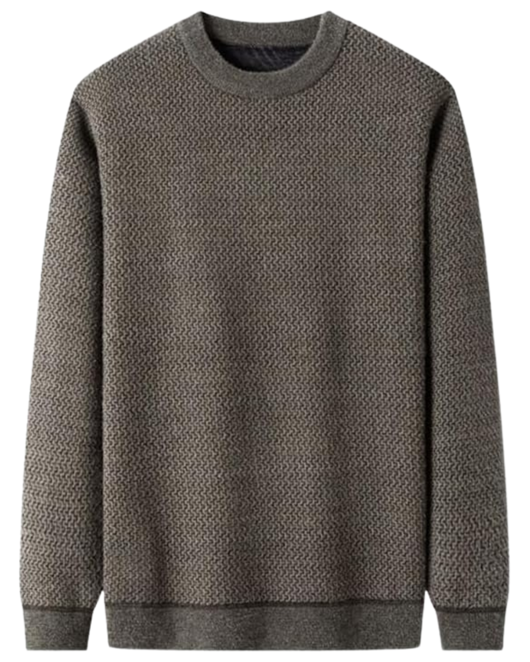 Jersey de Malha Texturizada para Homem com Gola Redonda para o Inverno