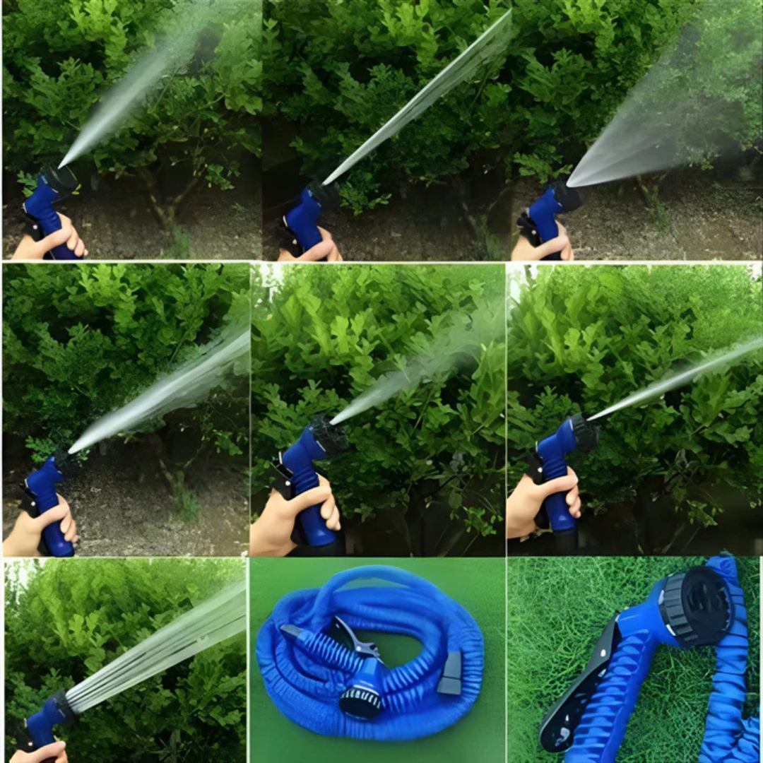 Mangueira expansível de 15 metros com pistola multifunções