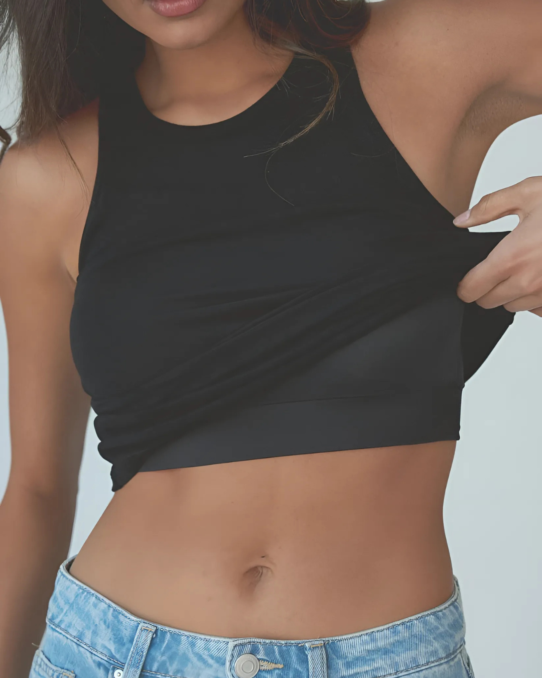 Camisola sem Mangas com Sutiã Incorporado