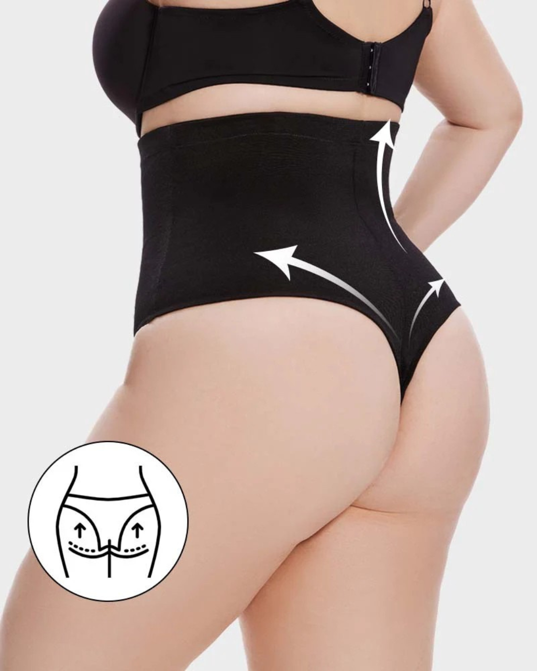 Calções Modeladora de Cintura Alta em Rede Cruzada