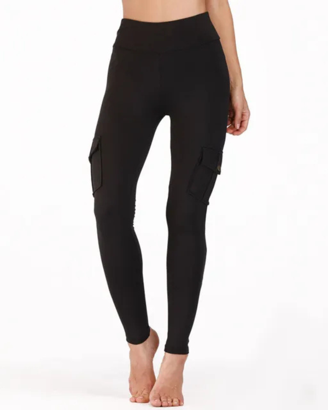 Leggings de Cintura Subida com Elevação Dos Glúteos e Bolsos com Lapela para Mulher