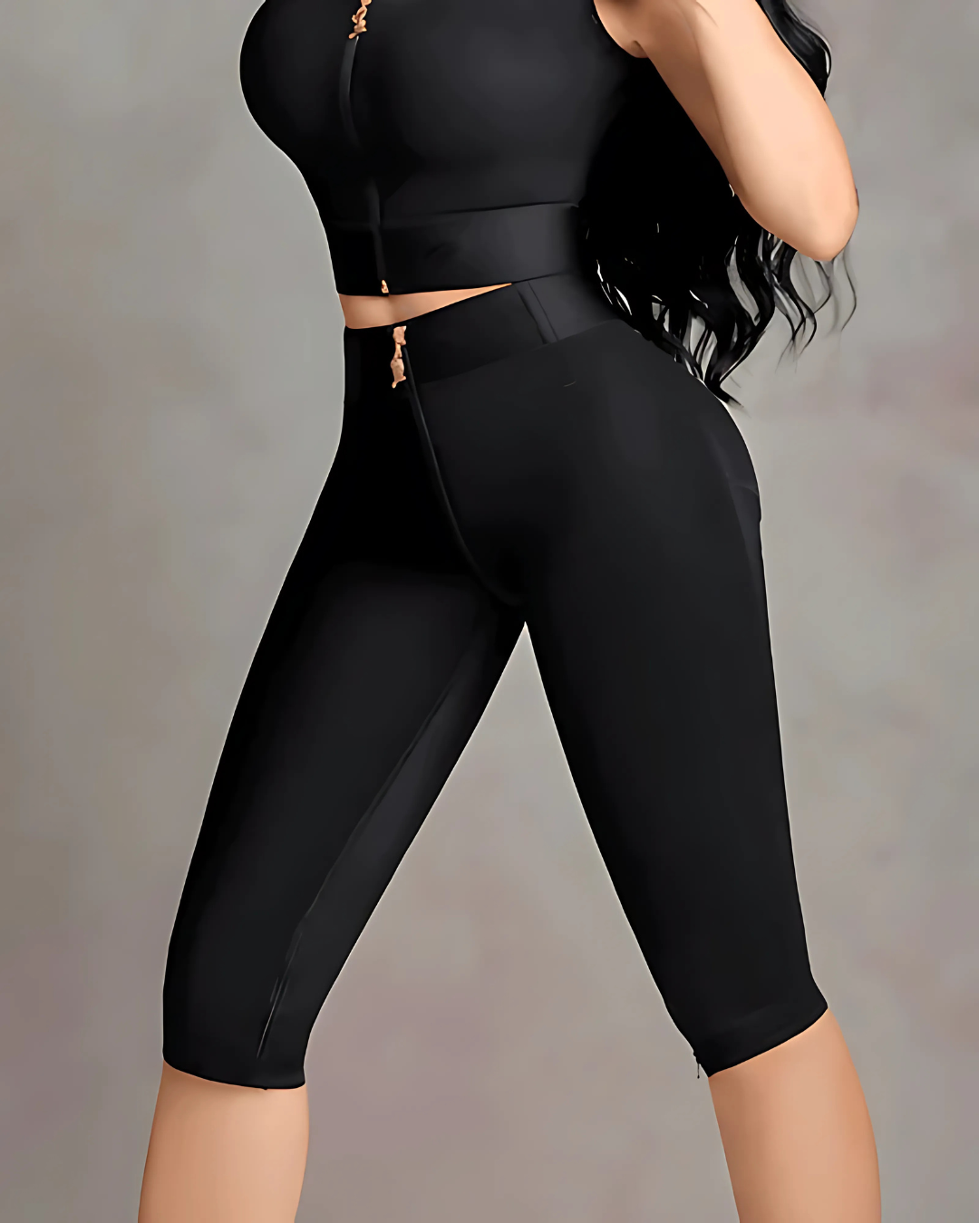 Cinta Elevadora de Cintura Alta com Controlo do Abdómen e das Coxas