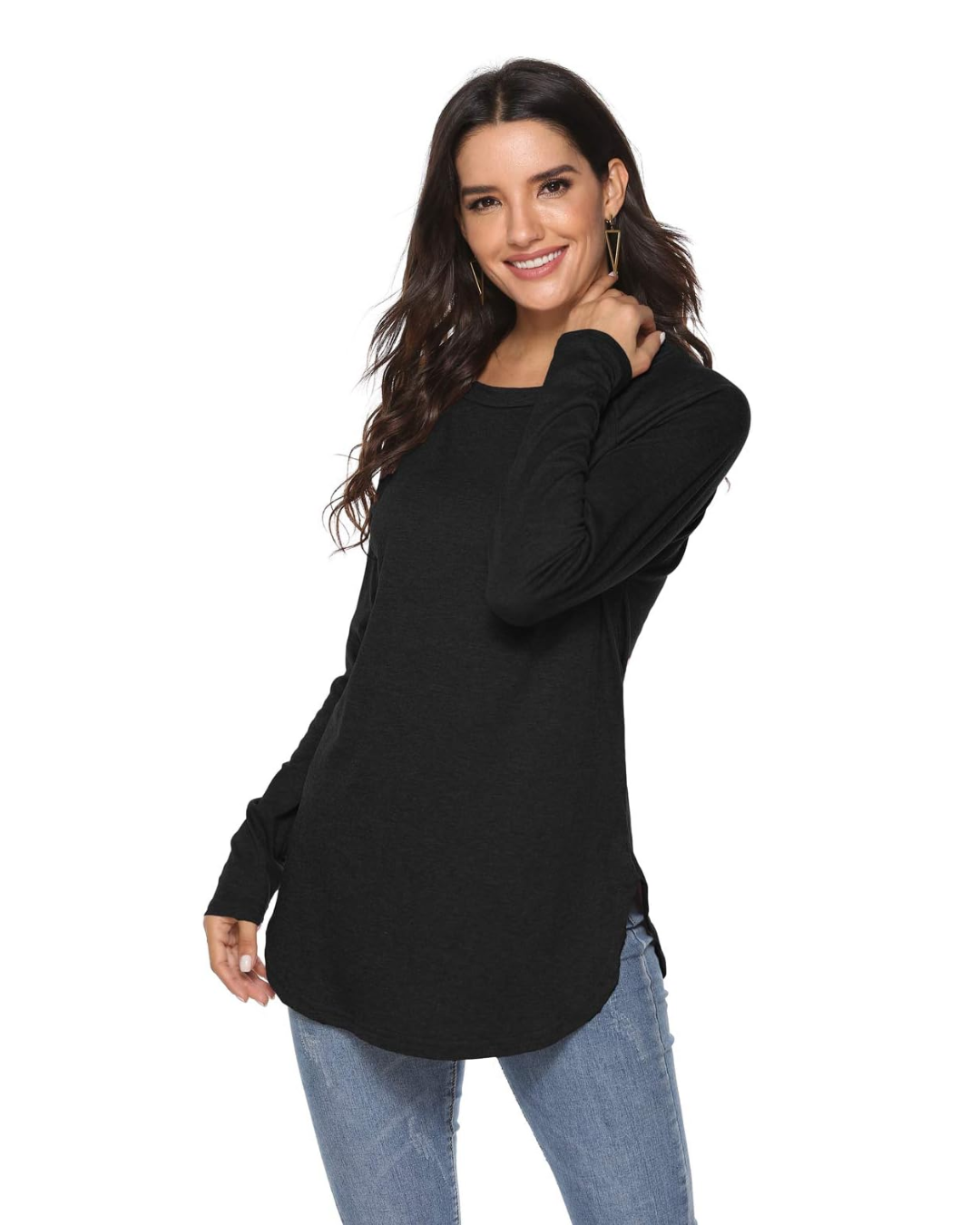 Top Larga de Manga Comprida para Mulher