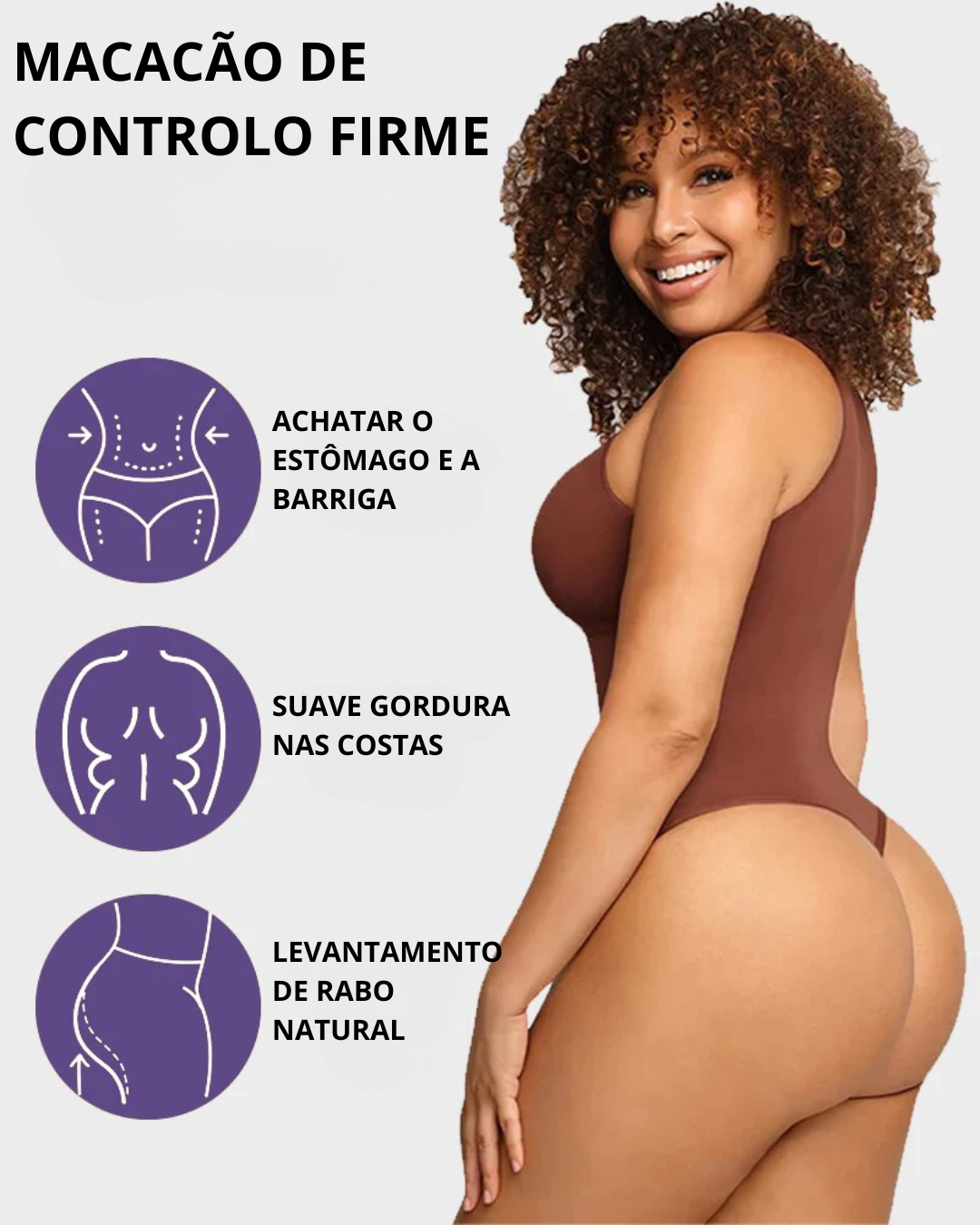 Body Modelador sem Mangas com Decote Redondo