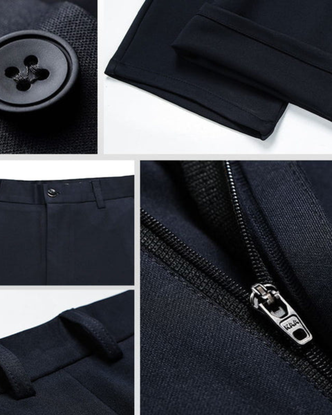 Calças clássicas de alta elasticidade para homem