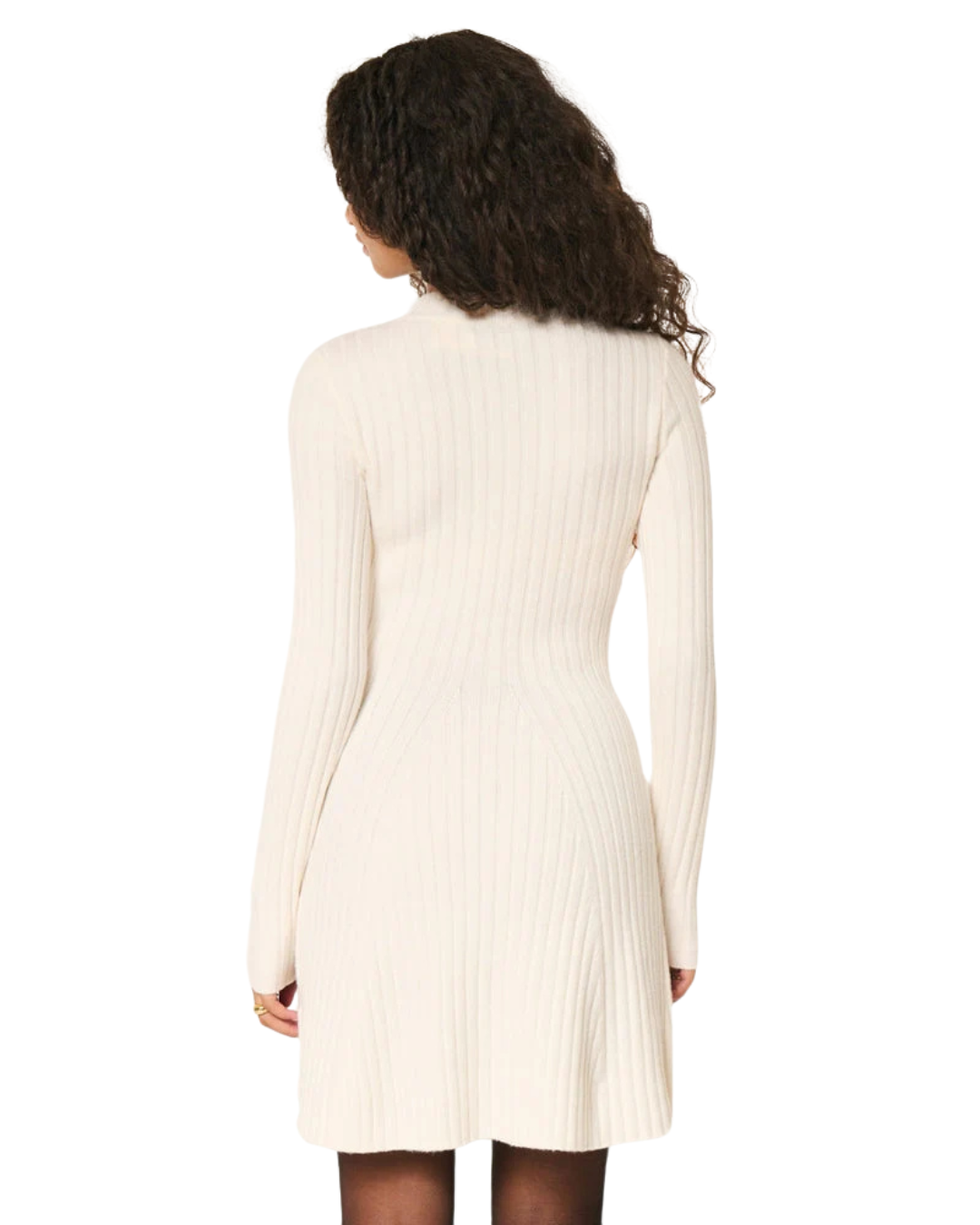 Vestido Tipo Suéter de Manga Longa com Gola Redonda para Mulheres