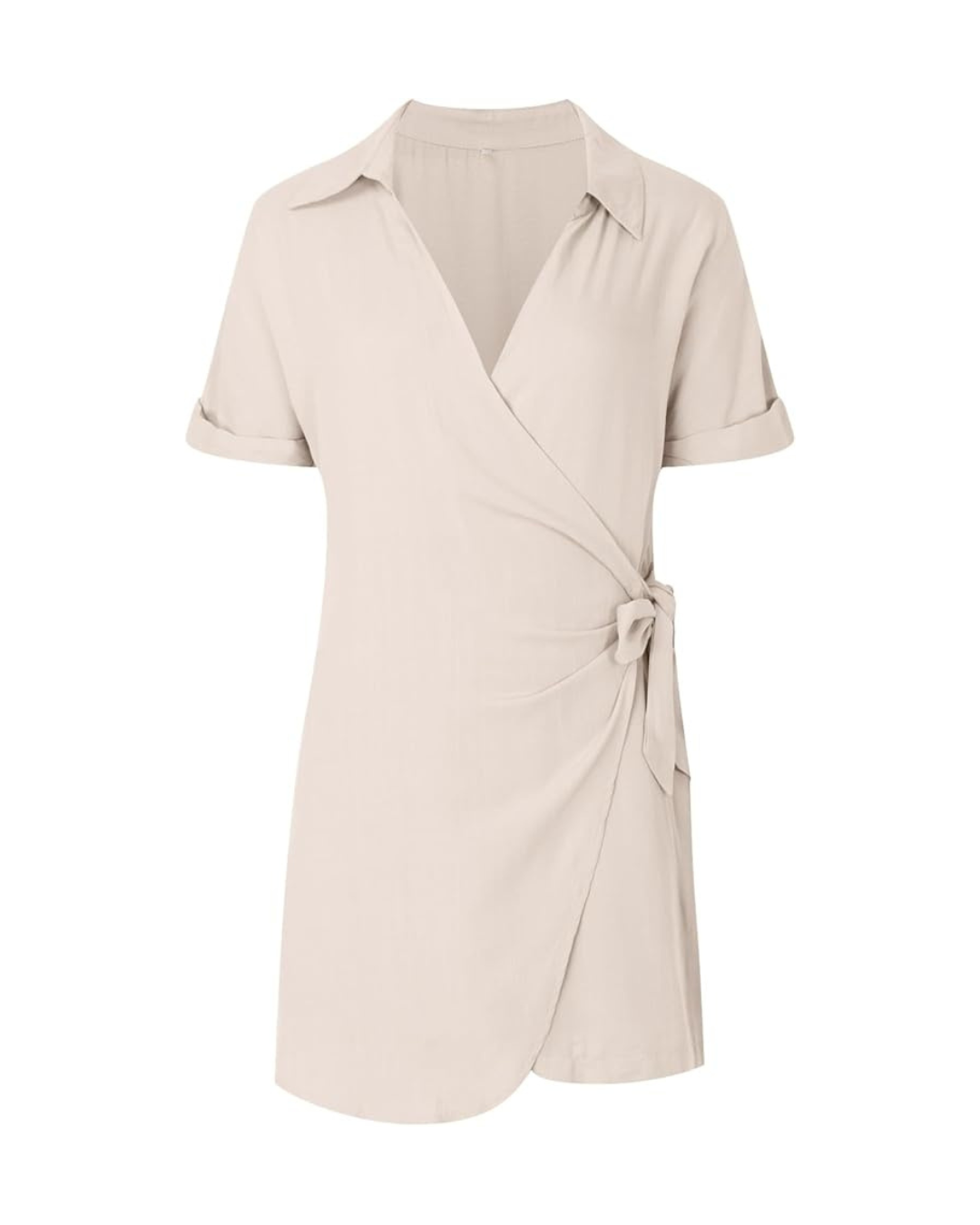 Macacão curto casual para mulher com decote em V em cor lisa