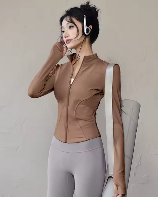 Casaco Desportivo com Fecho de Correr de Alta Elasticidade