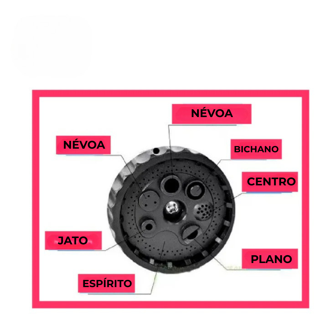 Mangueira expansível de 15 metros com pistola multifunções