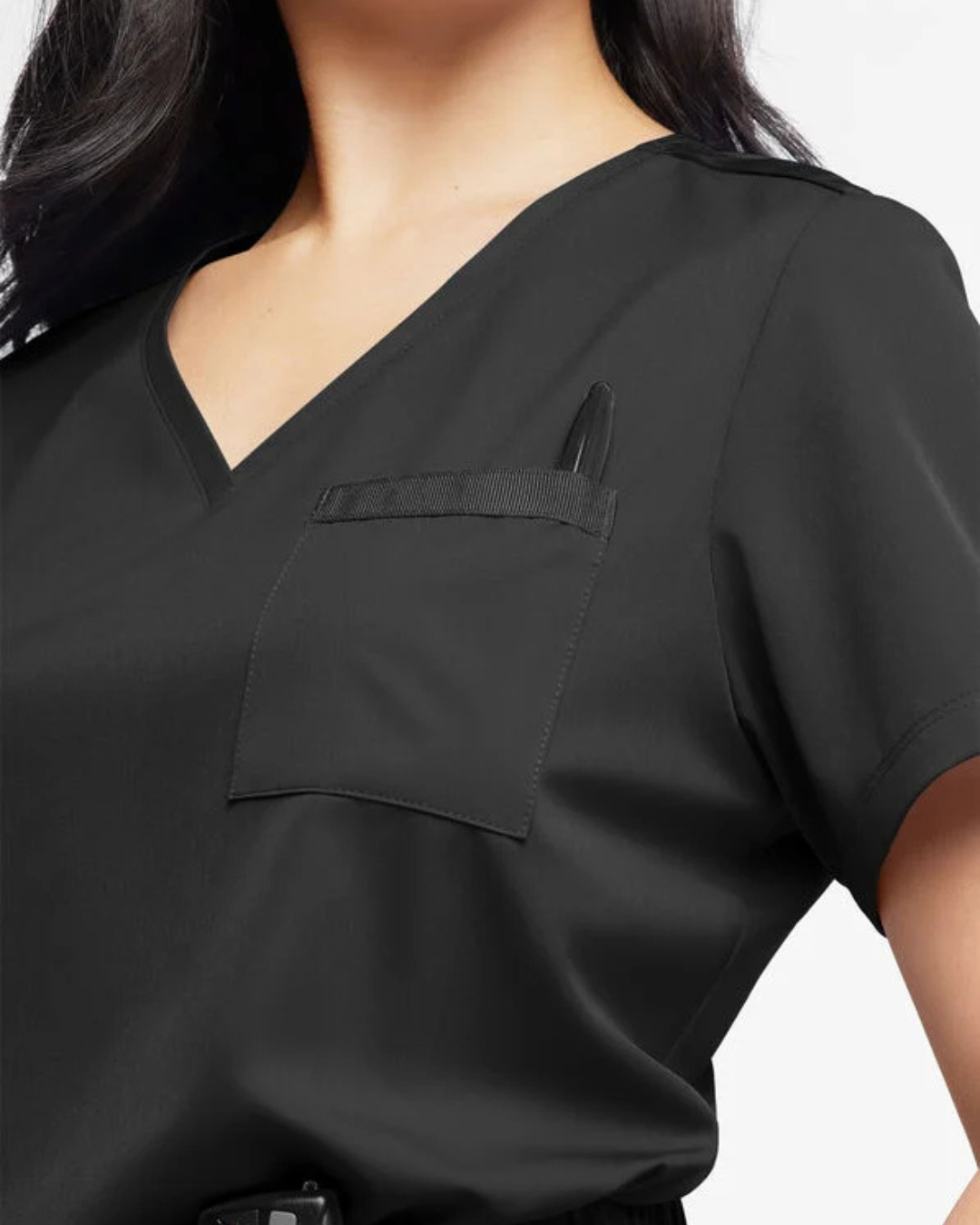 Conjunto de Farda Médica para Mulher com Bolsos Multifuncionais e Tecido Respirável