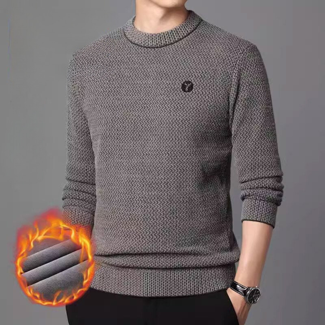 Jersey Térmica de Malha Clássica para Homem com Gola Redonda