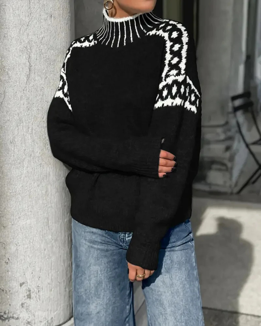 Camisola de gola alta para mulher