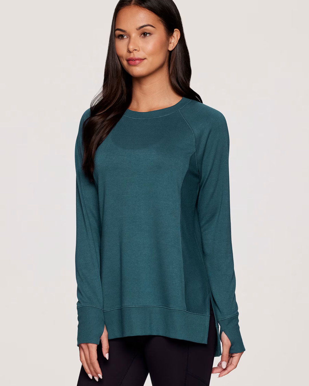 Camisola de Manga Comprida com Gola Redonda e Corte Largo para Mulher