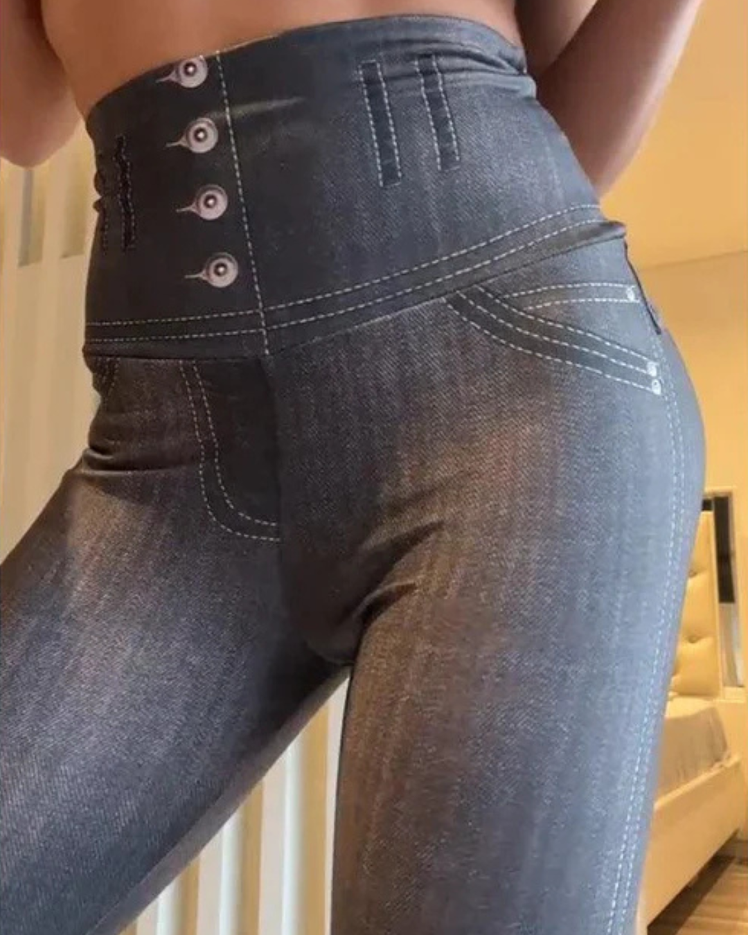 Calças de Ganga Leggings para Mulher