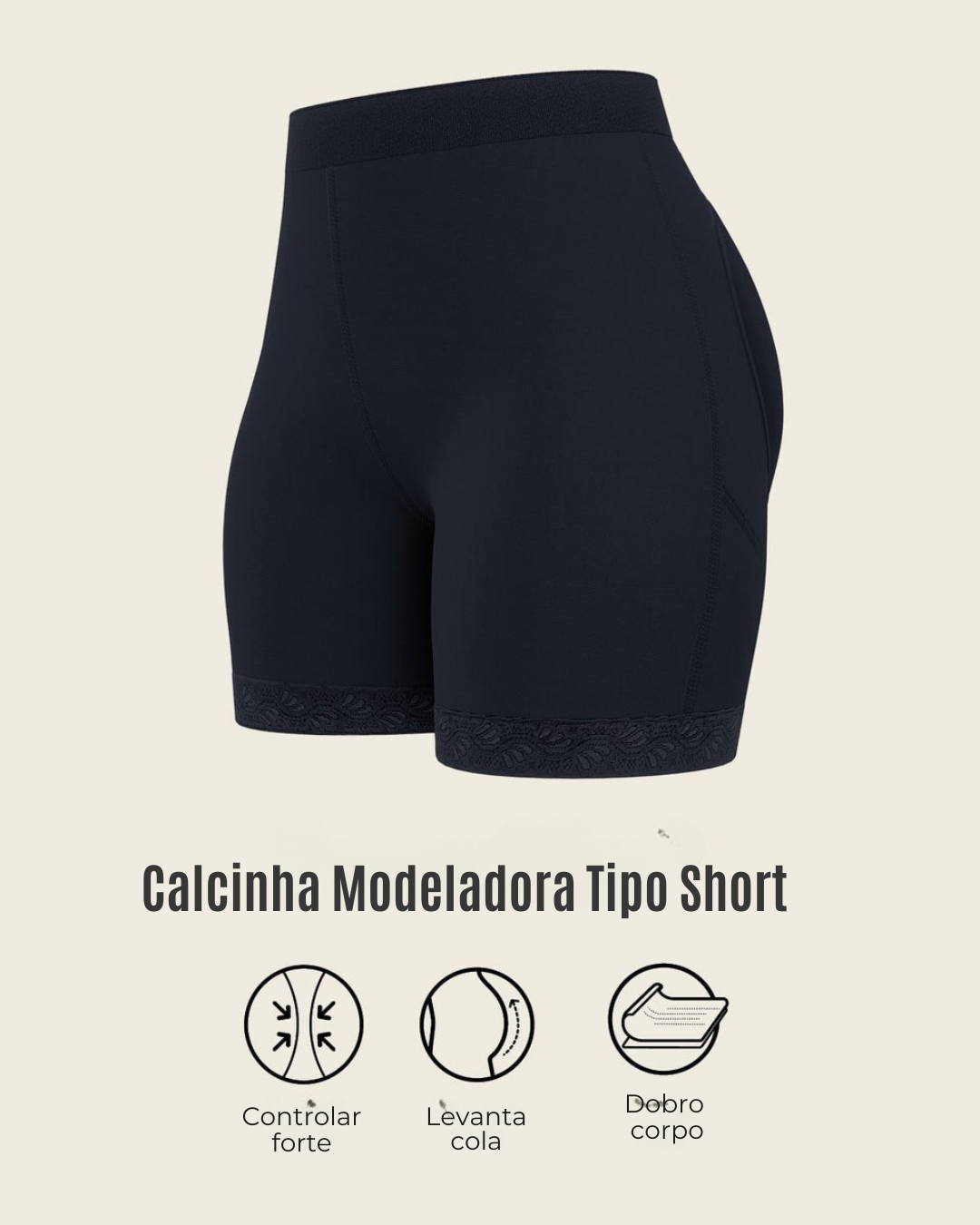 Calcinha Modeladora Tipo Short Controlo da Barriga e Elevação das Nádegas (OFERTA 2X1)