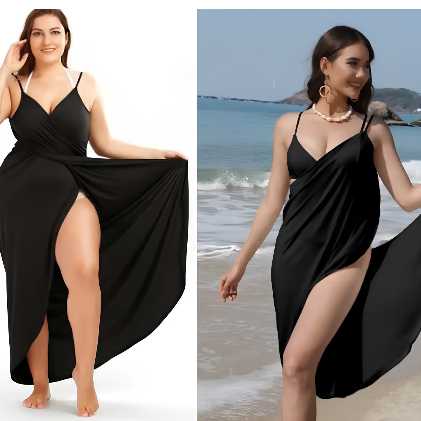 Vestido de Praia com Ombros à Mostra