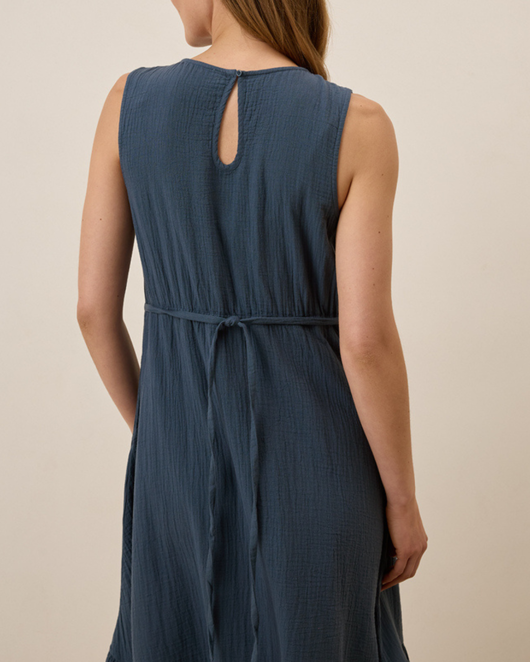 Vestido de linho solto para mulher