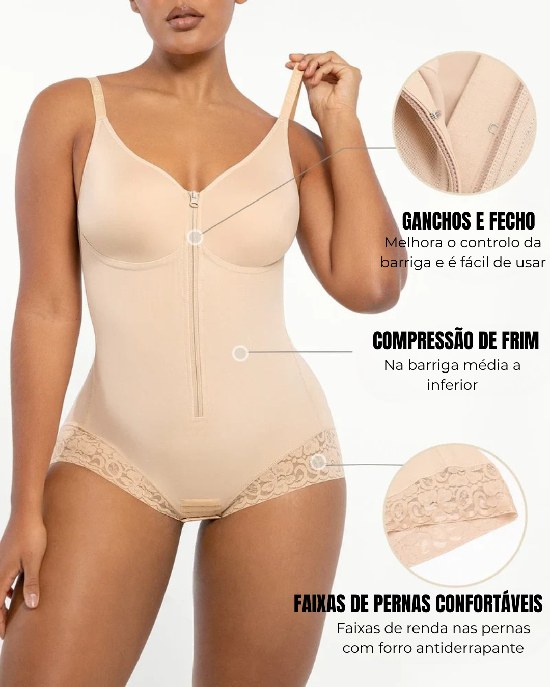 Modelador de Corpo Inteiro com Forma de Ampulheta
