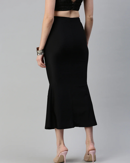 Saia Midi de Cetim com Cintura Elástica e Laço Ajustável para Mulher