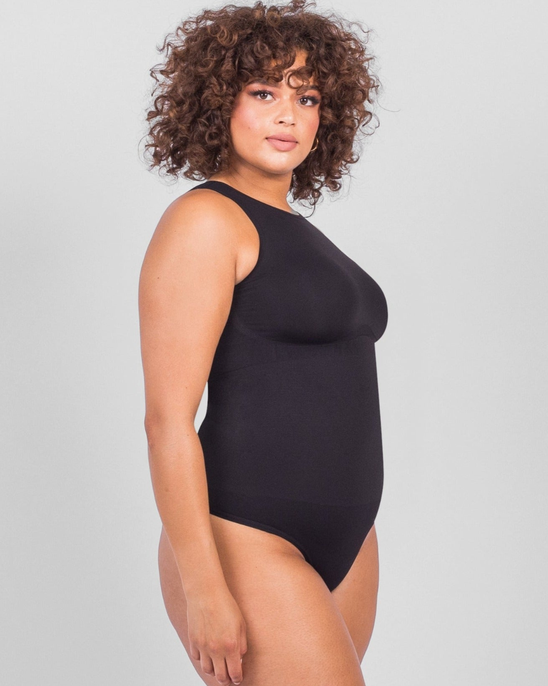 Body de Gola Redonda com Controlo da Barriga