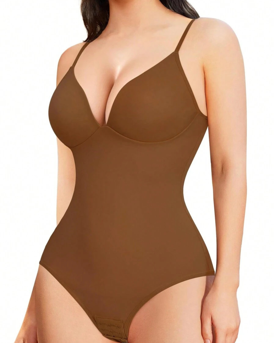 Body Modelador com Decote em V e Controle de Barriga