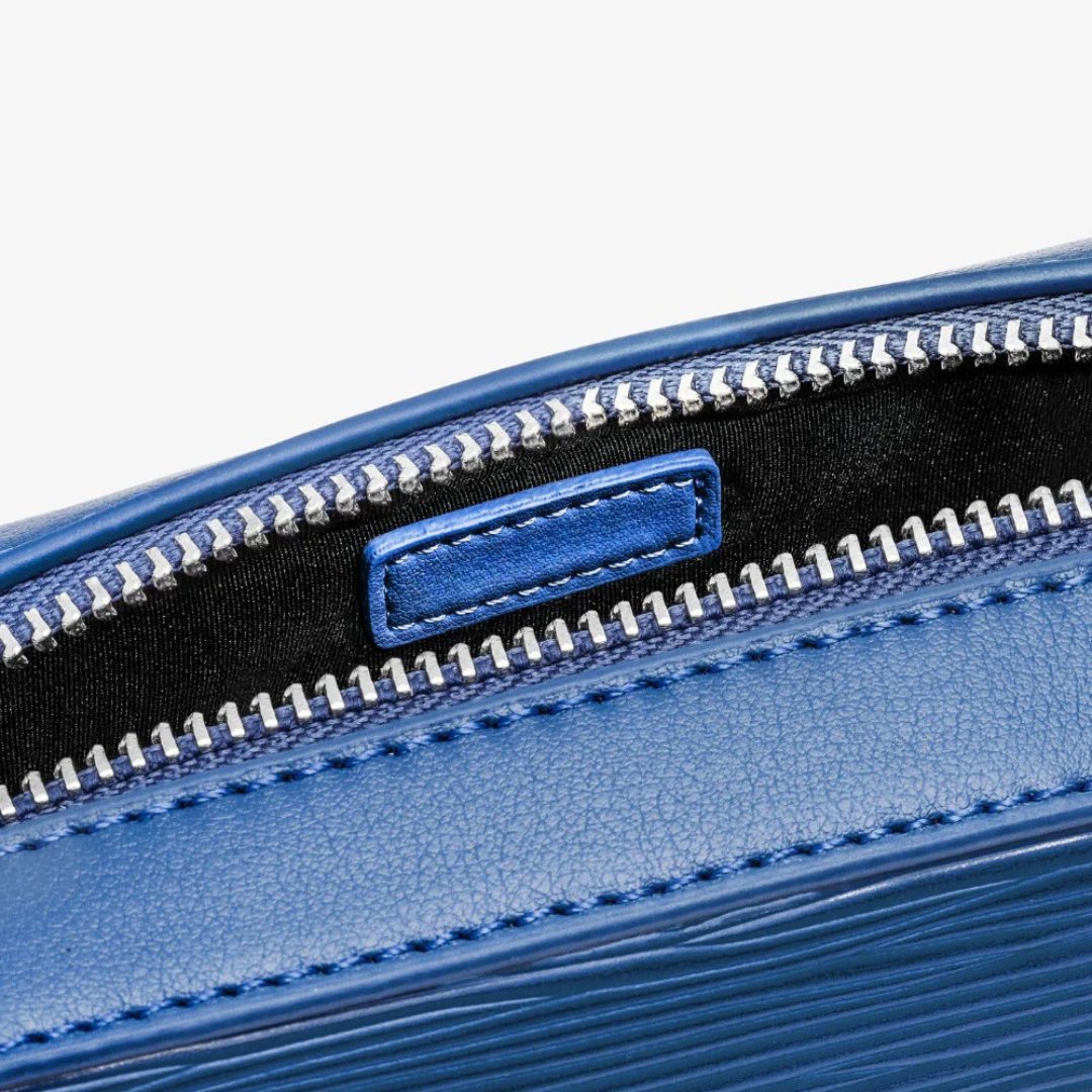 Bolsa de ombro em couro sintético com bolso frontal para homem