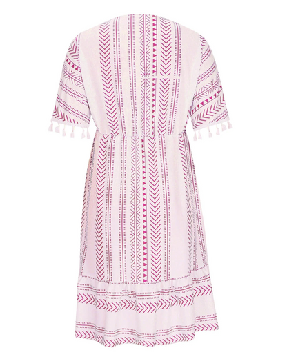 Vestido Elegante com Renda e Estampado