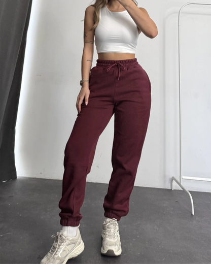 Calças desportivas para mulher com ajuste elástico