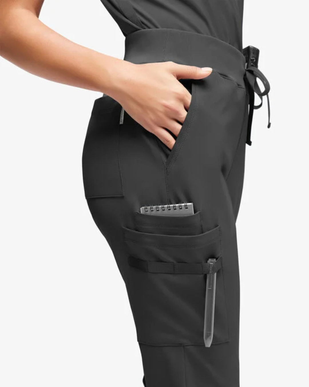 Conjunto de Farda Médica para Mulher com Bolsos Multifuncionais e Tecido Respirável