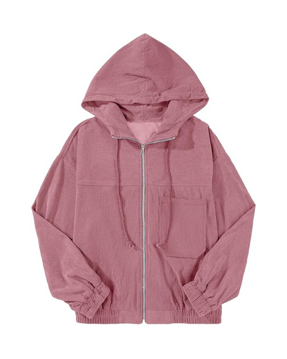 Casaco intemporal com capuz para mulher