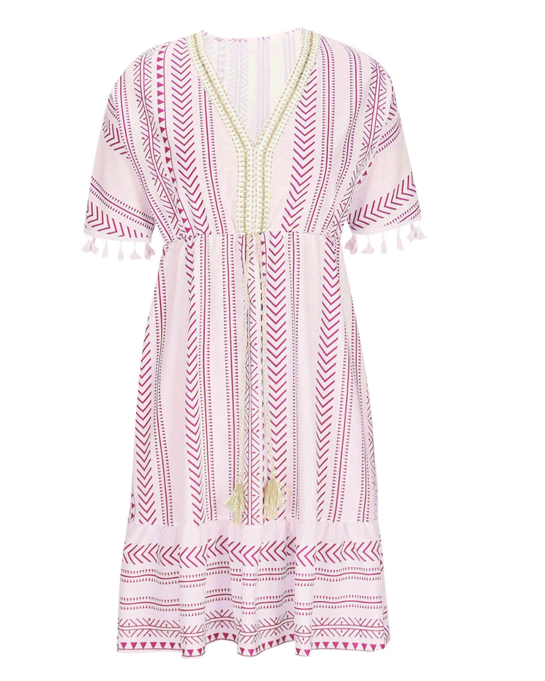 Vestido Elegante com Renda e Estampado