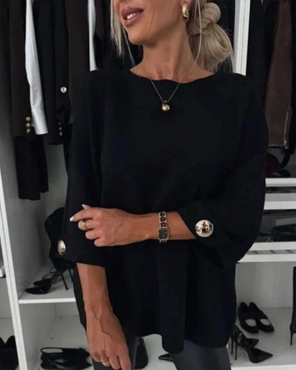 Camisola folgada com mangas largas para mulher