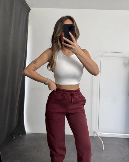 Calças desportivas para mulher com ajuste elástico