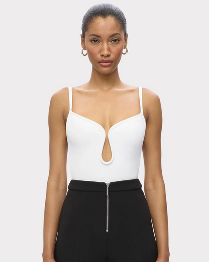 Body Sem Mangas com Decote em Forma de Coração